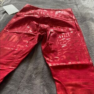 Lulu Townsend Red Metallic Leggings